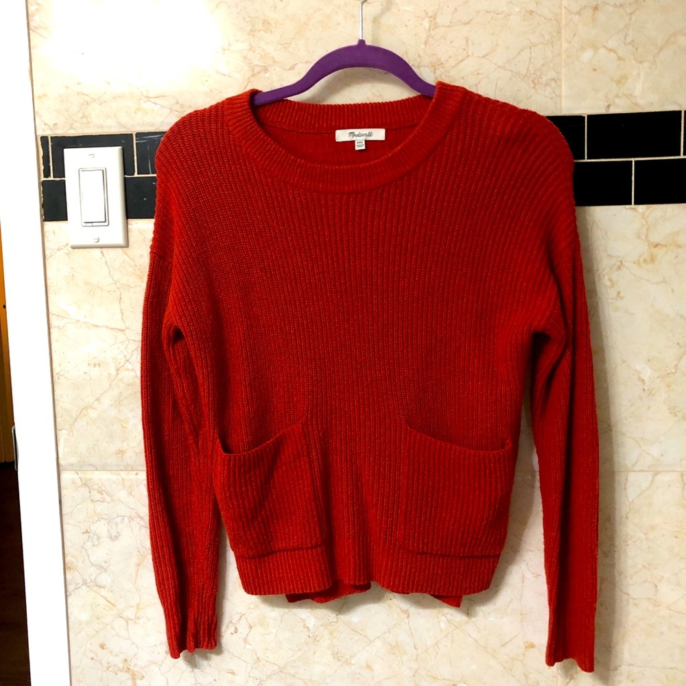 Madewell Patch Pocket Sweater Size XXS Red